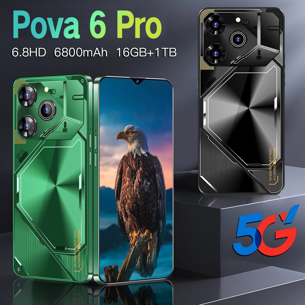 HX2024New style 2+16gb 3g Cheap New Unlocked Pova 6 Pro Clone Cell Mobile Phone Private White Label Smartphone